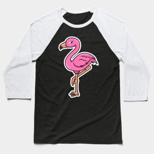 Flamingo Cartoon Baseball T-Shirt